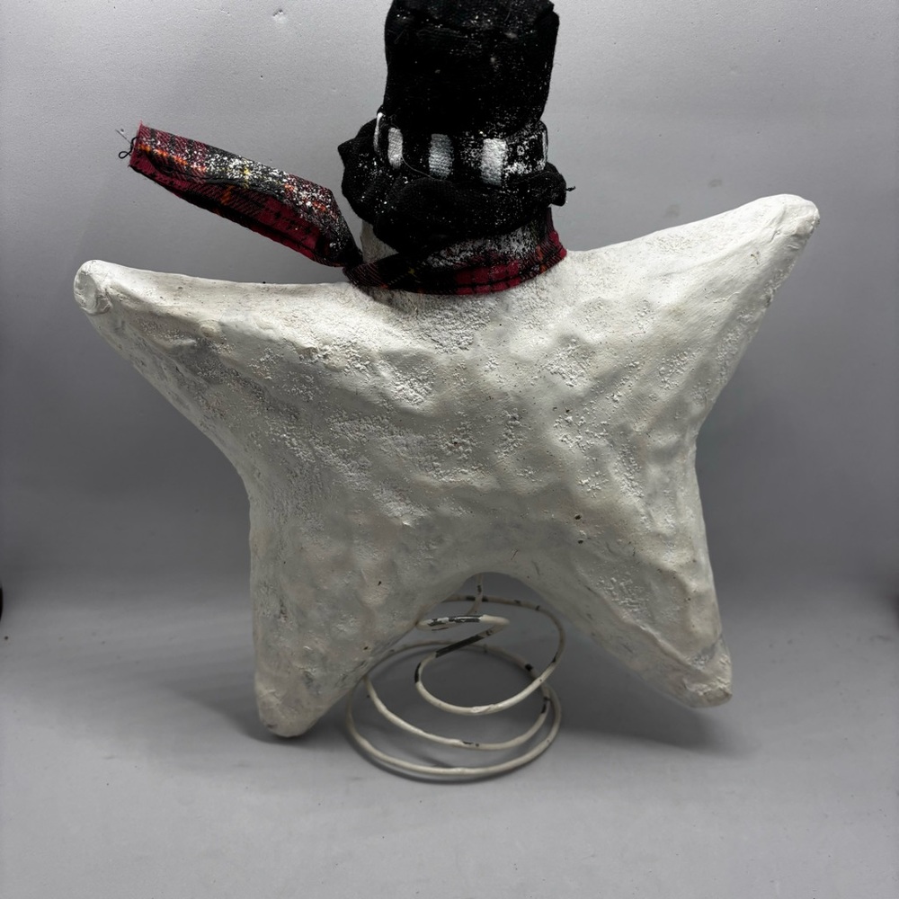 SALE-Christmas tree topper-Smowman-Star- paper mache/Primative/Farmhouse/Whim… - Picture 3 of 10